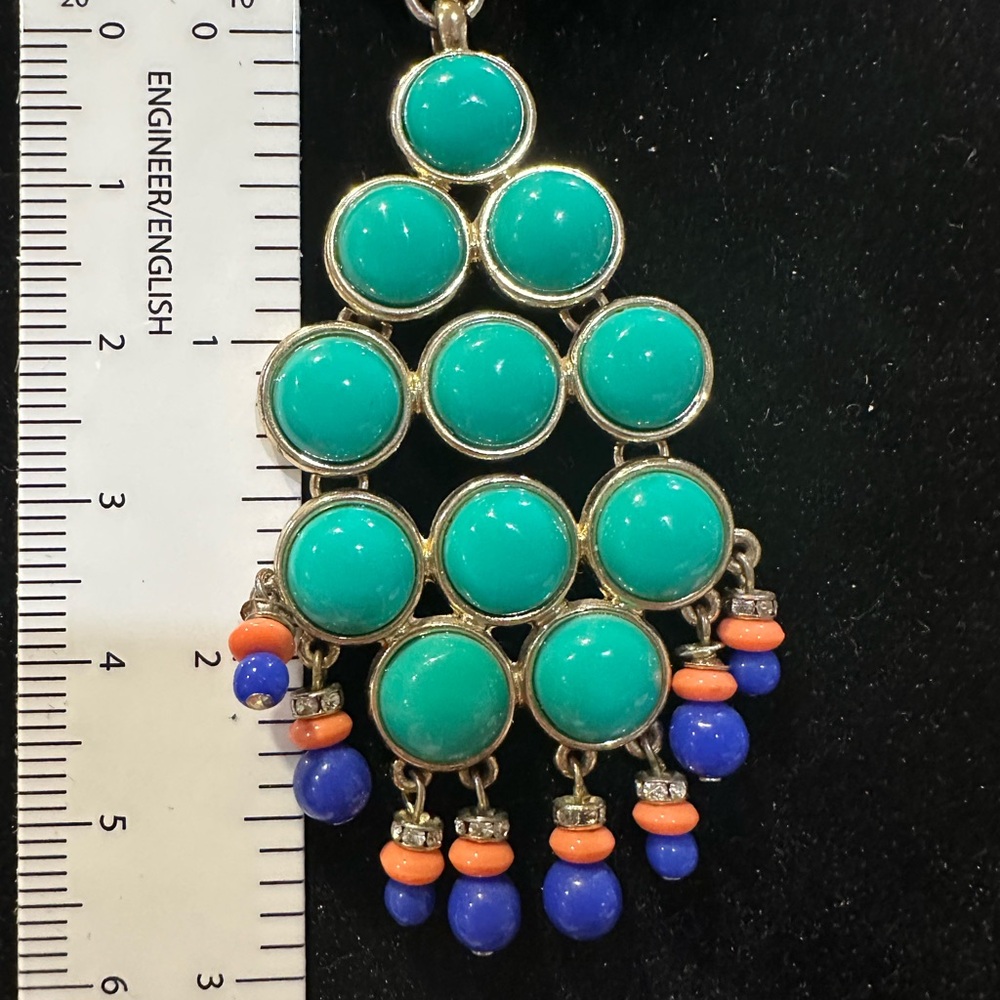 32” BR Goldtone and Turquoise Necklace - Picture 3 of 5